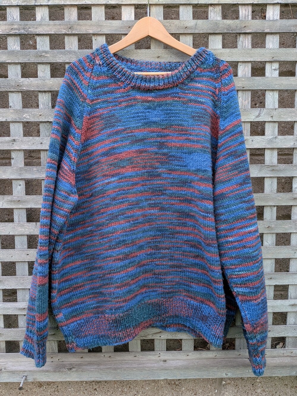 Vintage Grandpa Sweater Crewneck Knit Men's XL (can fit XXL) Striped Colorful
